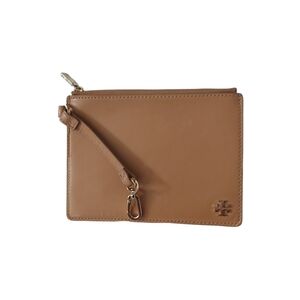 Tory Burch Tan Leather Zip Pouch